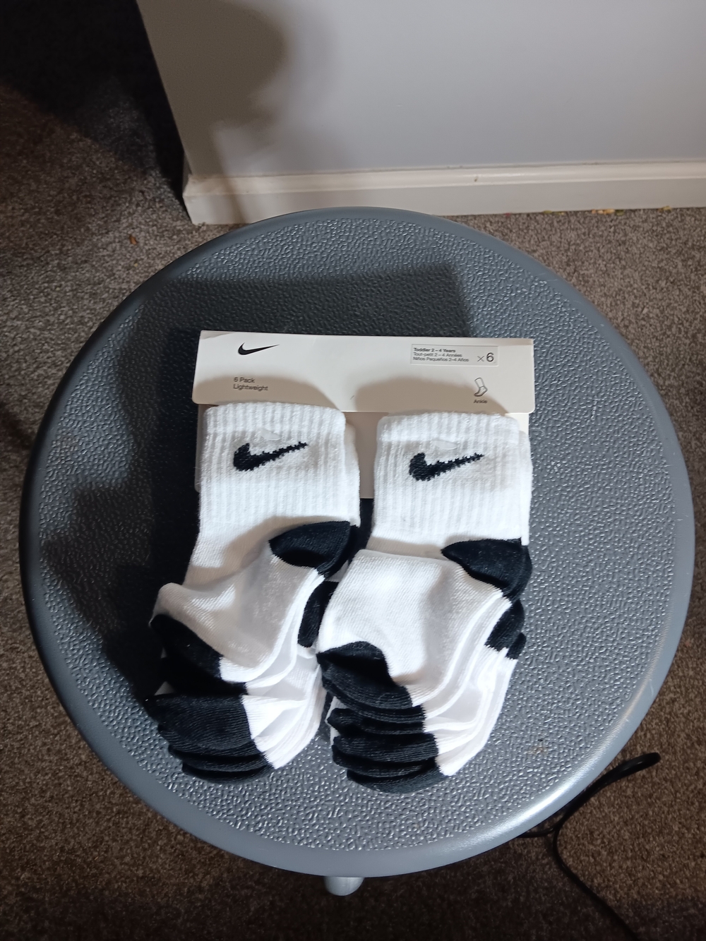 Nike White & Black Low-Cut Athletic Socks - 6 Pack